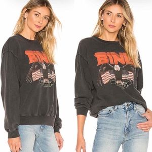 Anine Bing Vintage Black Eagle Sweatshirt S